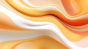 abstrakt vågig bakgrund. orange, gul, vit Färg. ai genererad foto