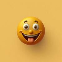 3d Lycklig emoji. generativ ai foto