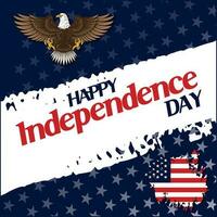 4:e av juli Lycklig oberoende dag av USA ad design med Örn och USA flagga foto