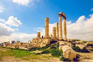 Hercules tempel på Amman citadellet i Jordanien foto
