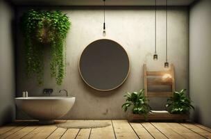 badrum i naturlig stil med generativ ai foto