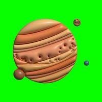 3d galax planet tillgångar med grönskärm bakgrund foto