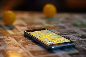 placera riktning Karta plats telefon navigering resa gps mobil punkt. generativ ai. foto