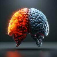blå huvud huvudvärk röd medicinsk hjärna medicin smärta anatomi röntgen. generativ ai. foto