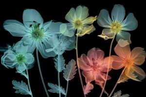 blomma abstrakt bakgrund röntgenstråle natur skön blomma blad blommig blomma vår. generativ ai. foto