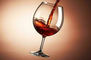 vin flytande glas vintillverkare bakgrund lutning alkohol röd närbild dryck fest. generativ ai. foto
