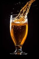 bubbla bakgrund flytande glas skum dryck lutning stänk kall alkohol öl. generativ ai. foto