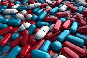 smärta medicin apotek läsplatta kapsel vitamin läkemedel piller hälsa bakgrund medicinsk. generativ ai. foto