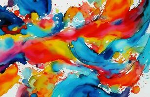 färgrik vattenfärg borsta stänk abstrakt bakgrund illustration foto