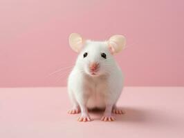 råtta isolerat på rosa bakgrund foto