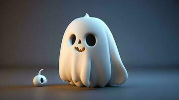 3d halloween söt spöke Semester atmosfär Skräck firande evenemang dekorationer roligt ai genererad foto