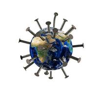 covid-19 virus symbol som en jord planet foto
