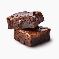 utsökt brownies isolerat på vit bakgrund, generativ ai foto