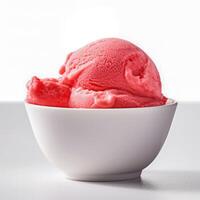 utsökt vattenmelon sorbet isolerat på vit bakgrund, generativ ai foto