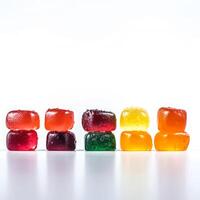 utsökt gummies isolerat på vit bakgrund, generativ ai foto