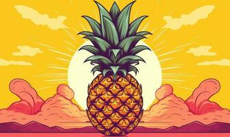 ananas bakgrund för social media reklam, saftig frukt för friska näring. generativ ai foto