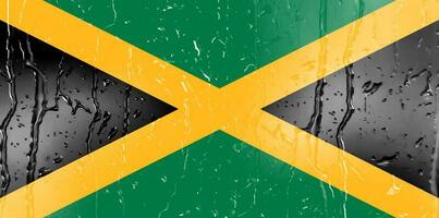 3d flagga av jamaica på en glas foto