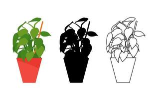 hus växter i färger, svart och vit. interiör scandinavian design. design element. foto