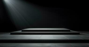 mörk piedestaler podium för produkt presentation geometrisk former foto
