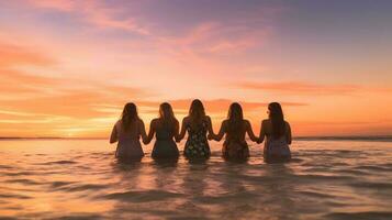 människor grupp på de strand foto