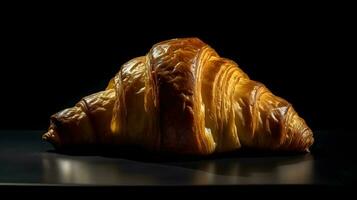 croissant på mörk bakgrund foto