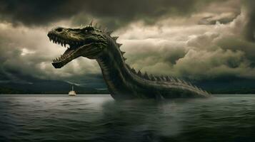 nessie, de berömd sjö monster av loch ness i skottland foto