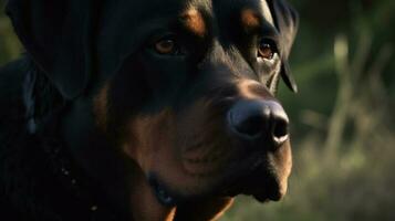 en rottweiler sniffa ut dess territorium och märkning den foto