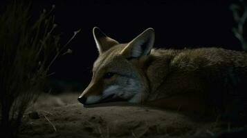 en nattlig djur- vakna och början dess nattlig rutin- foto