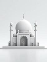 islamic söt 3d moské för ramadan och eid hälsning bakgrund ai generativ foto