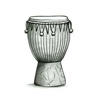 silhuett djembe ai genererad foto