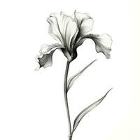svart iris blomma ai genererad foto
