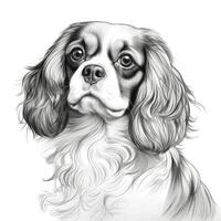 valp stolt kung charles spaniel hund ai genererad foto