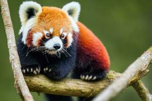röd panda på de gren illustration foto