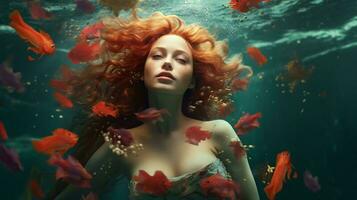 skönhet under vattnet realistisk illustration foto