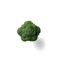 stänga upp se organisk broccoli mot vit bakgrund. foto