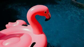 sommar semester roligt rolig rosa flamingo flyta i en simning slå samman trendig sommar begrepp foto