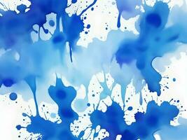 abstrakt konstnärlig blå vattenfärg stänk objekt bakgrund. generativ ai. foto