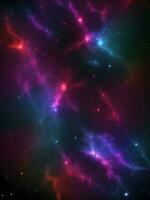 färgrik nebulosa galax på en svart bakgrund. generativ ai. foto