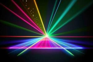abstrakt laser ljus bakgrund skapas med generativ ai teknologi. foto