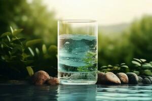 rena vatten begrepp skapas med generativ ai teknologi. foto