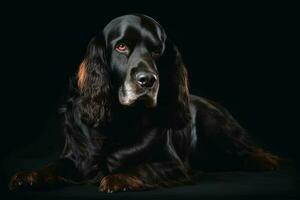 porträtt av en söt engelsk cockerspaniel spaniel hund skapas med generativ ai teknologi. foto