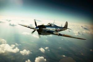 värld krig 2 flygplan i de himmel skapas med generativ ai teknologi. foto
