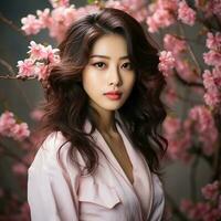 asiatisk skönhet kvinnor modell Foto