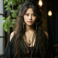 asiatisk skönhet kvinnor modell Foto