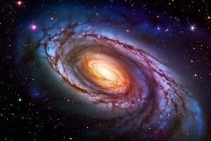 teleskop fångar de prakt av en omfattande spiral galax ai genererad foto