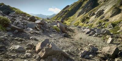 rockslide i de kullar, ai genererad foto