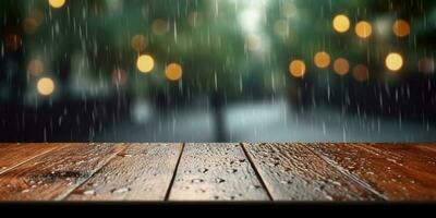 regn släppa kopia Plats suddig bakgrund, ai genererad foto