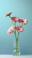 gerbera gerbera jamesonii blomma suddig bakgrund. ai genererad foto