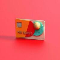 debitera kort för sparande pengar eller betalning, ai genererad foto