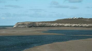 caleta valdes natur boka landskap, i halvö valdes, unesco värld arv webbplats, patagonien argentina foto